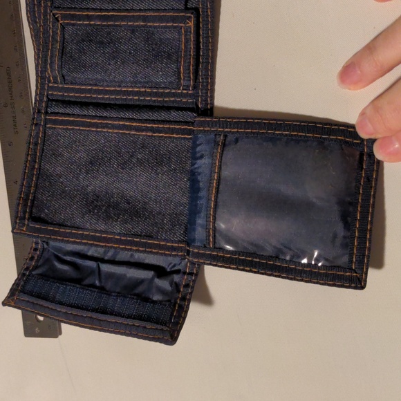 1970 Vintage LeVI'S Denim Trifold Unisex Wallet Dark Blue EUC - Picture 9 of 14